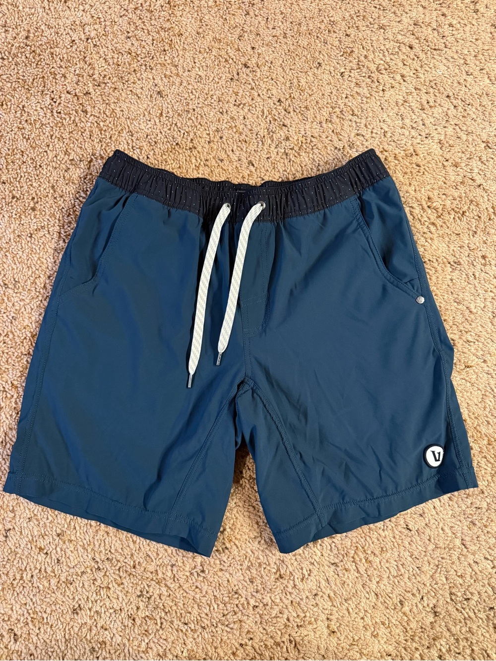 Vuori Teal-Blue Lined Shorts